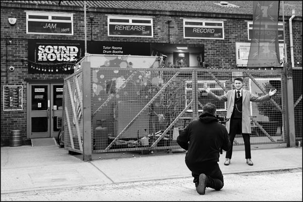 Recording outside The Factory Live - photography by Greig Clifford