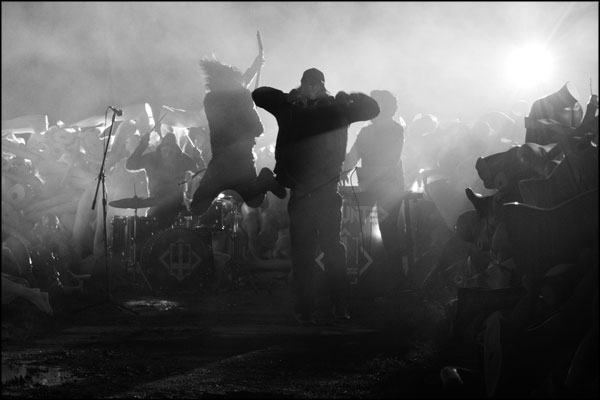 The Undaunted performing on the set of the R.I.P music video. Photography by Greig Clifford