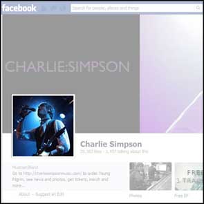 Live shot of Charlie Simpson used as his Facebook Profile picture for over a year.