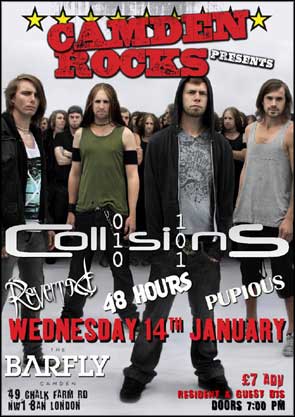 Band portrait of Collisions used for a gig poster.