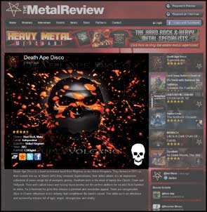 The album cover for Death Ape Disco's 'Supervolcano' release in The Metal Review website.