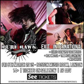 Live photos of Exit International on a Pure Rawk Awards event advert.