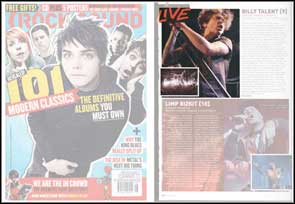 Live photographs of Billy Talent for Rock Sound magazine.