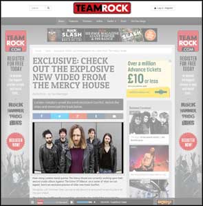 Band portrait of The Mercy House accompanying their video release article on the Team Rock website.