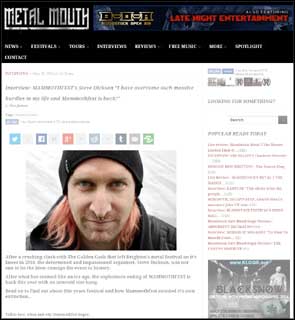Portrait of Mammothfest's Steve Dickson accompanying an interview with the Metal Mouth music site.