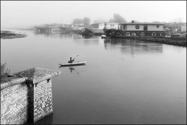B-019. Houseboats in the mist (3) - by Greig Clifford