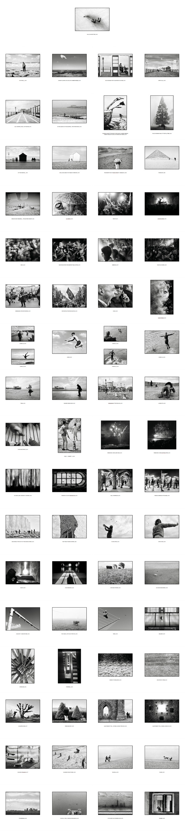 List of all 71 images in the photobook.. I - by Greig Clifford.