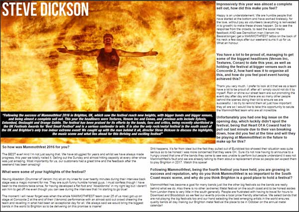 The firewall photo in Stencil Magazine accompanying an interview with Steve Dickson.