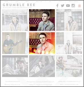Two portraits of Grumble Bee (Jack Bennett) on his website's promotional images page.