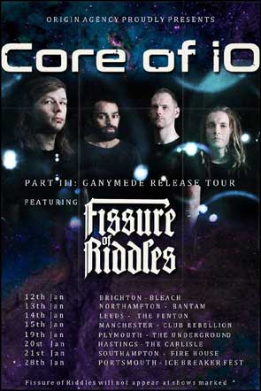 Core of iO band portrait on tour poster.