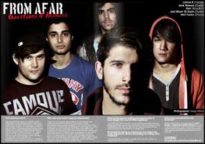 Promotional portrait of From Afar accompanying an article in Dollyrox magazine.