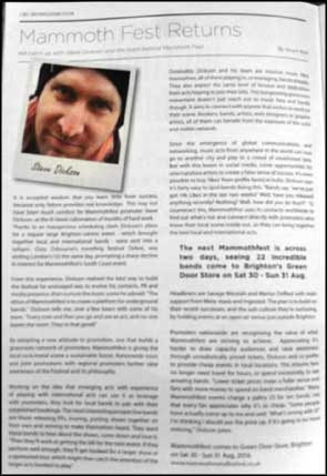 Portrait of Mammothfest's Steve Dickson in BN1 Magazine.