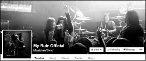 Live portraits of My Ruin used for the band's facebook profile and cover pics.