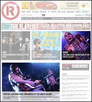 Live photos of Don Broco and The Defiled on Rock Sound's website homepage.