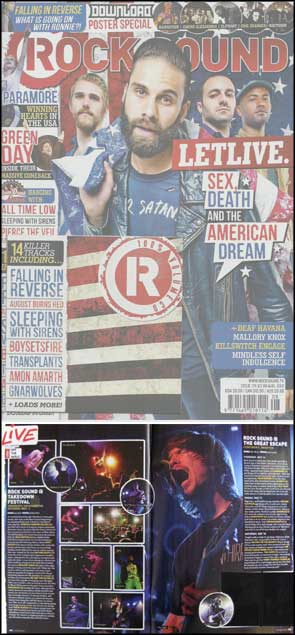 Double page spread of live shots for Rock Sound magazine from The Great Escape festival.