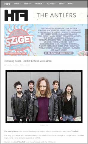 Band portrait of The Mercy House accompanying their video release article on the Hit The Floor website.