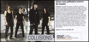 Promotional portrait of Collisions in Big Cheese magazine.