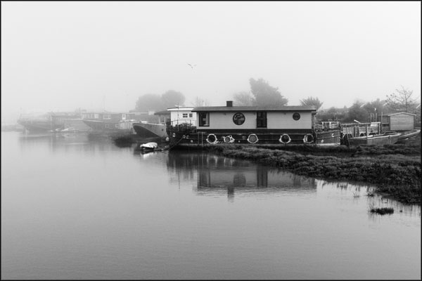 B-020. Houseboats in the mist (4) - by Greig Clifford