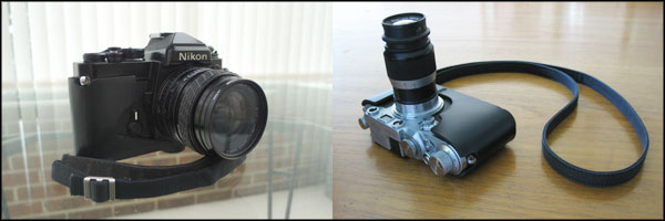 Nikon FE and Leica iiif in Mr Brizzles half-cases Nikon FE and Leica iiif in Mr Brizzles half-cases